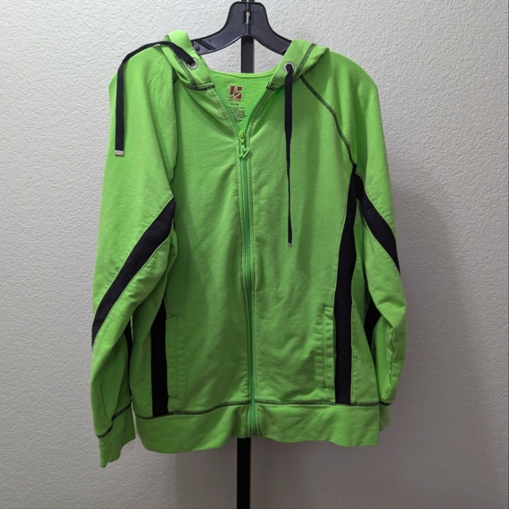 3/$12 Lime Green and Black Lightweight Hoodie